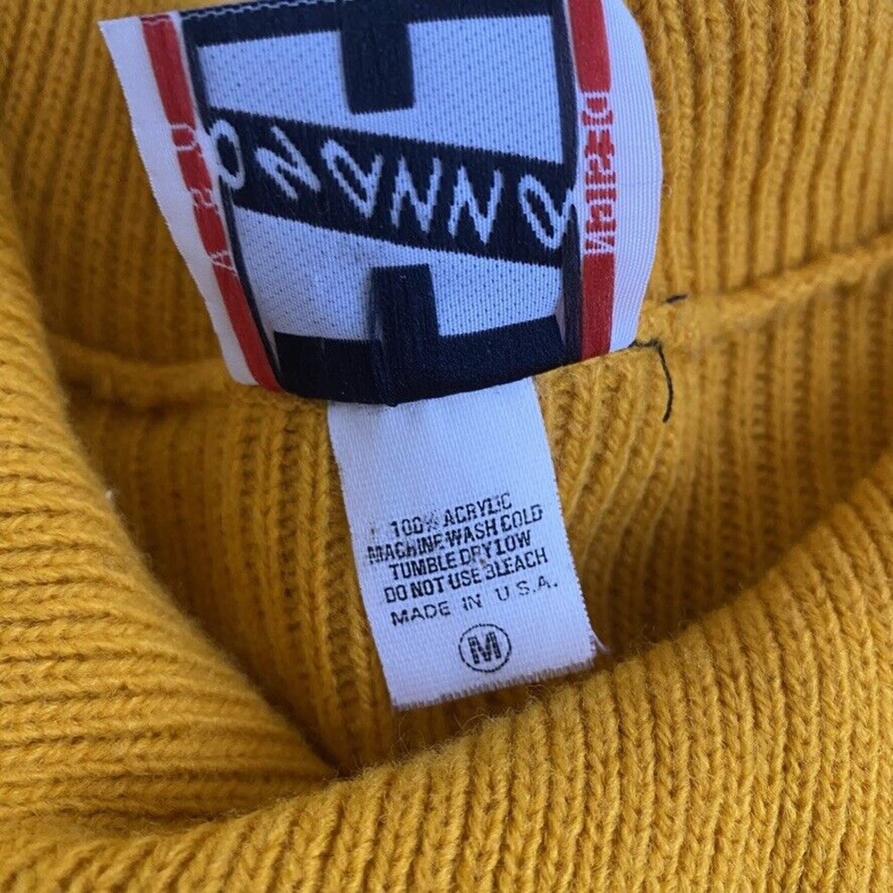 Vintage Sweater Yellow Black Color Block Size Medium - Picture 6 of 11
